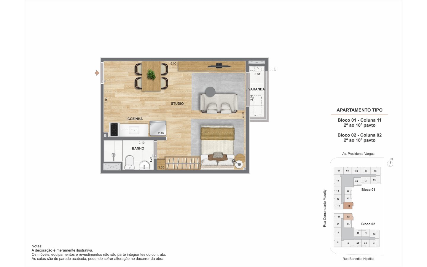 Saudosa Praça Onze Residencial - Planta 3