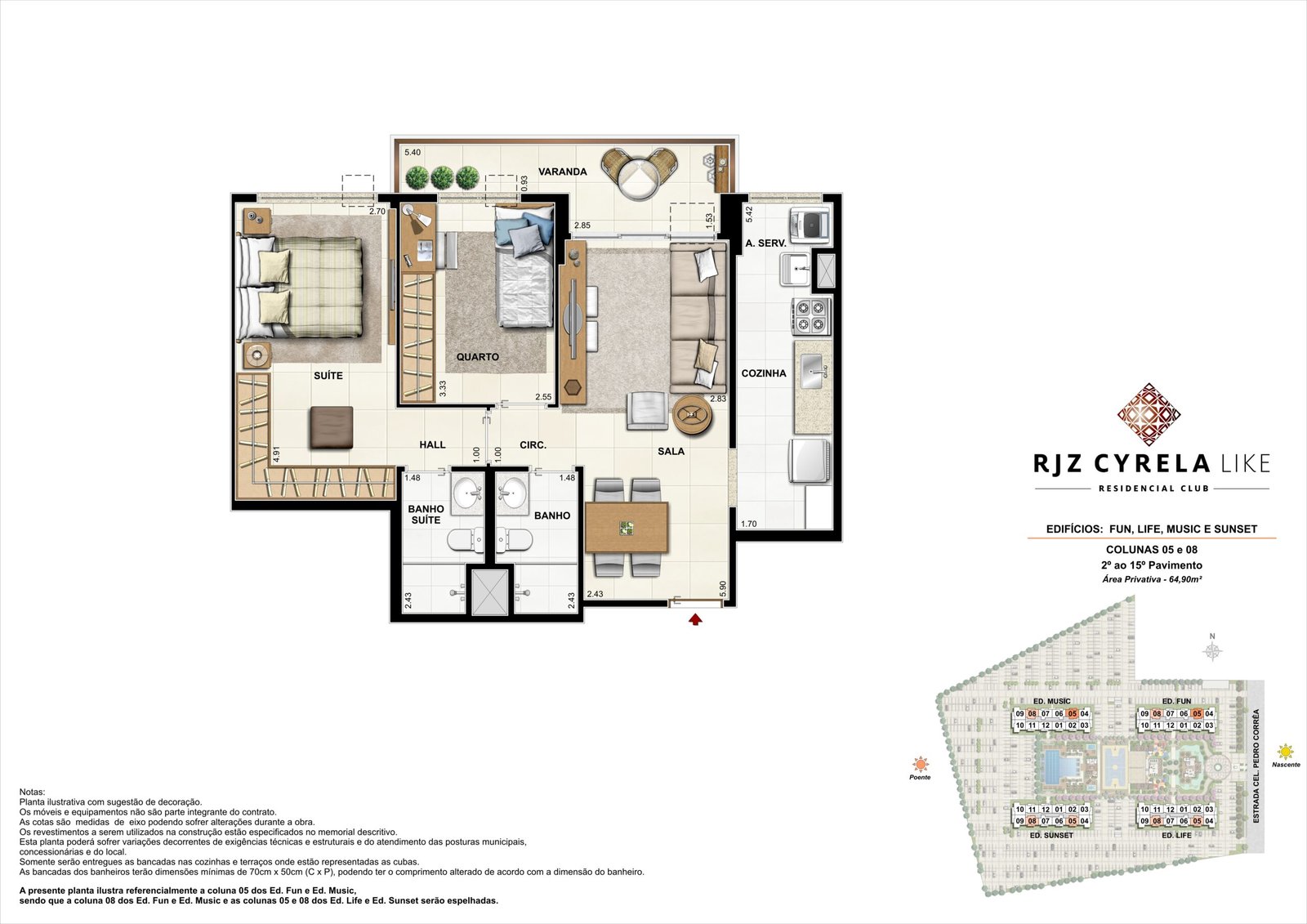 RJZ Cyrela Like Residencial Club - Planta 1