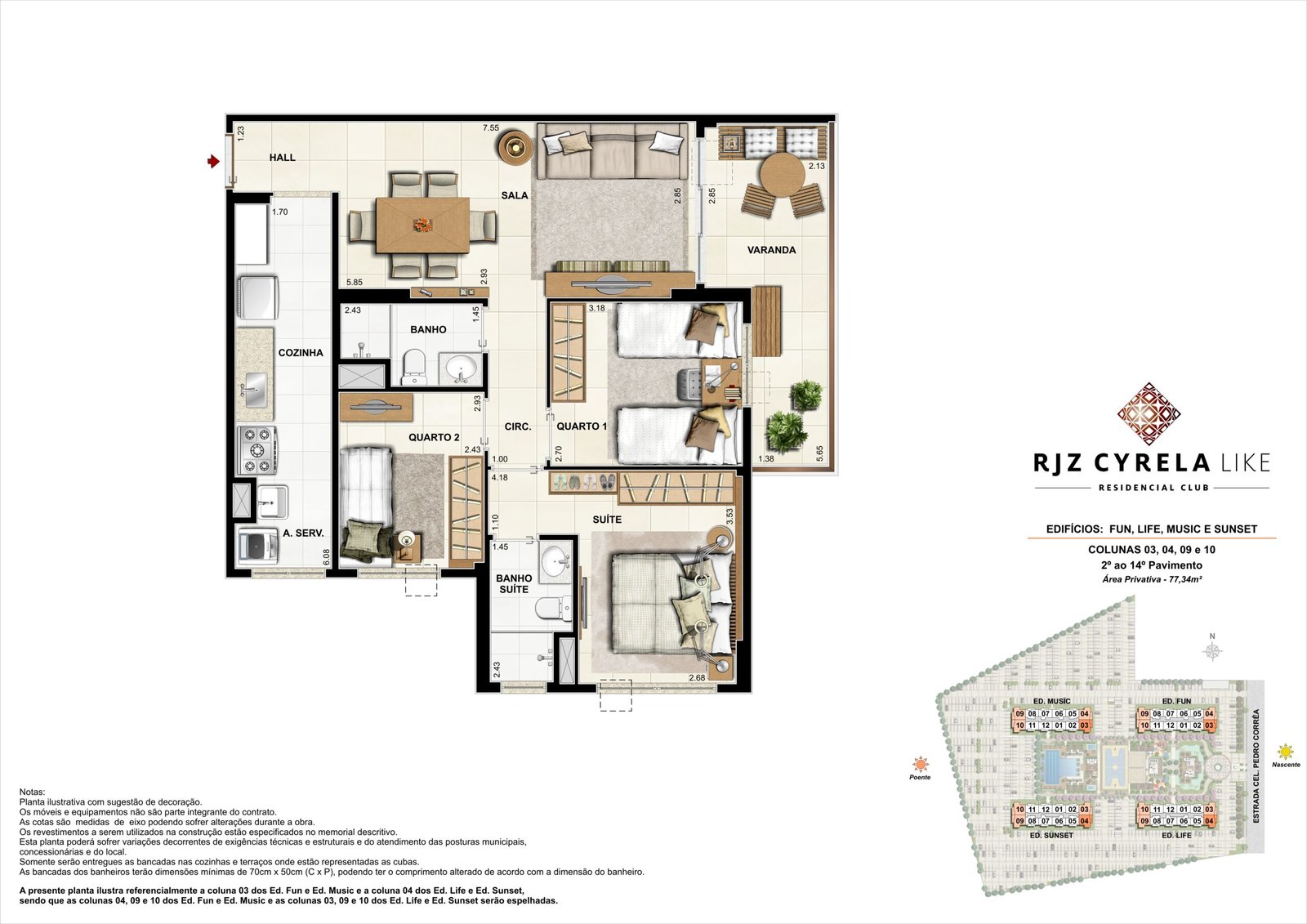 RJZ Cyrela Like Residencial Club - Planta 3